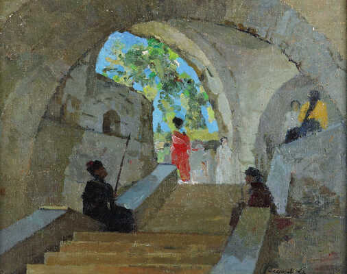 Федоровский Фёдор Фёдорович. На крыльце. Эскиз декорации 